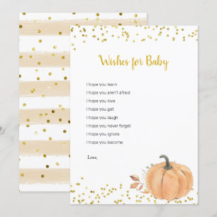 Minimalist Pumpkin Floral Wishes for Baby Game Invitation
