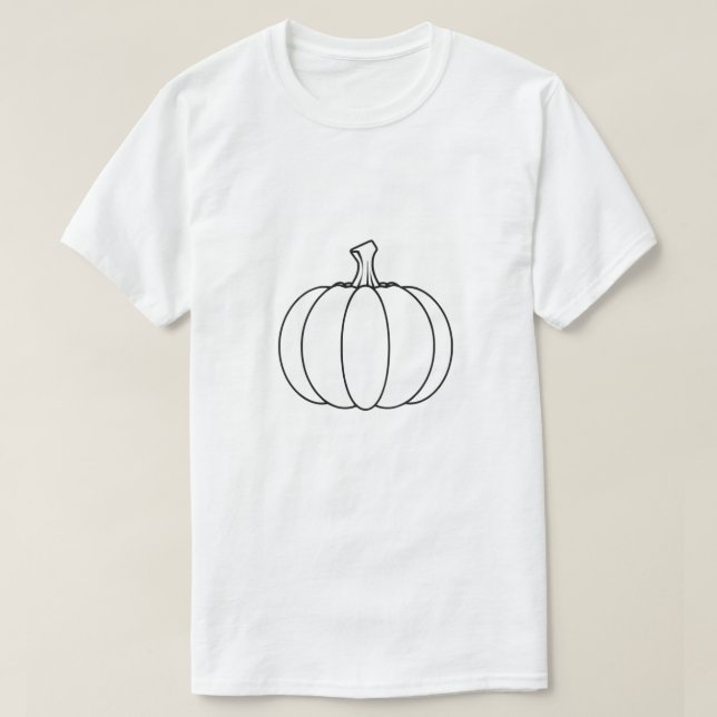 Minimalist Pumpkin Line Art T-Shirt  (Design Front)