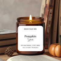 Minimalist Pumpkin Spice Fall Candle Label 