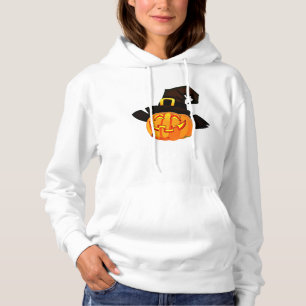Minimalist Pumpkin Witch Hat Hoodie