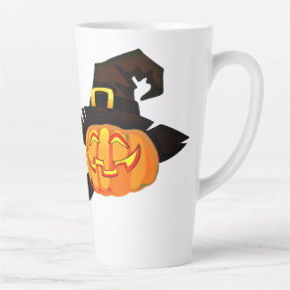 Minimalist Pumpkin Witch Hat Latte Mug