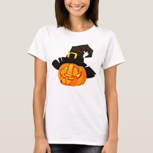 Minimalist Pumpkin Witch Hat T-Shirt