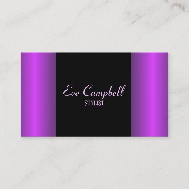 Minimalist purple and black business card (Front)