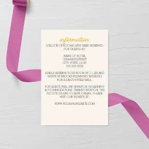 Minimalist Purple Aster Wedding Enclosure Card