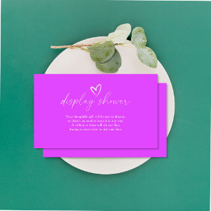 Minimalist purple baby shower display shower enclosure card