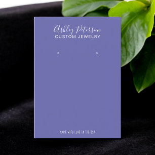 Minimalist purple blue  jewellery earring display business card