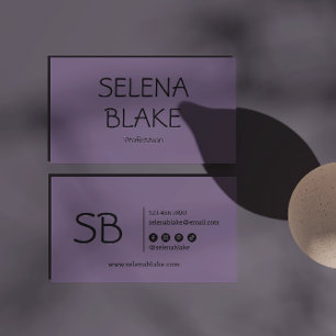 Minimalist Purple Boho   Trendy Retro Chic  Business Card