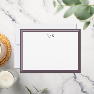 Minimalist Purple Border Monogram Card