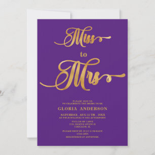Minimalist  Purple Bridal Shower Invitation