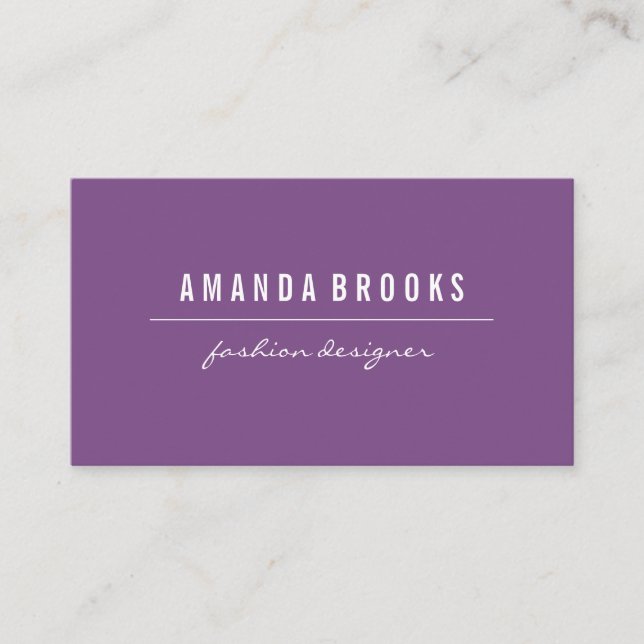 Minimalist Purple Business Card (Front)