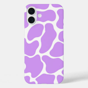 Minimalist Purple Cow Print iPhone 16 Plus Case