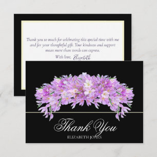 Minimalist Purple Crocus Bridal Shower Thank You Card