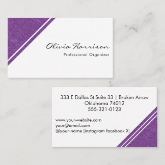 Minimalist Purple Denim Print Accents Business Card