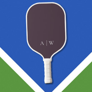 Minimalist Purple Elegant Monogram Pickleball Paddle