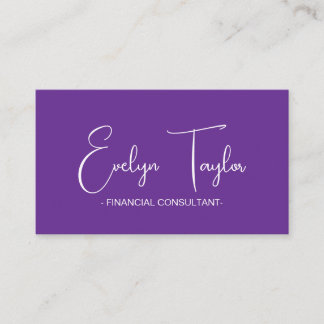 Minimalist Purple Elegant Woman Business Cards 