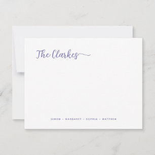 Minimalist Purple Family Stationery  Card