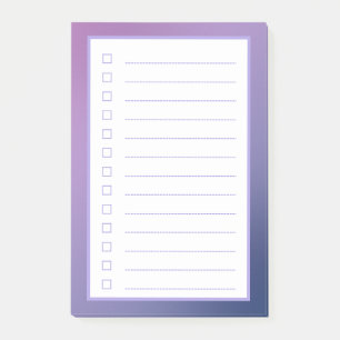 Minimalist Purple Gradient Checklist Post-it Notes