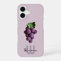 Minimalist Purple Grandma Chic Crochet Grape Name