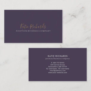 Minimalist Purple Green Business Card