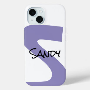 Minimalist Purple Handwriting Personalised Name iPhone 15 Case