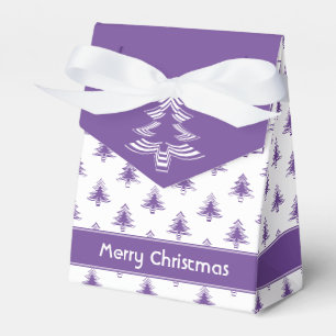 Minimalist Purple Iconic Christmas Tree Pattern Favour Box