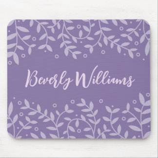 Minimalist Purple Pastel Floral Pattern Custom Mouse Mat