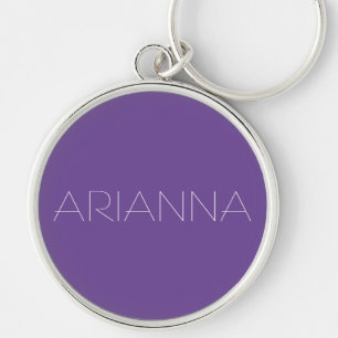 Minimalist Purple Personalised Name Keychain