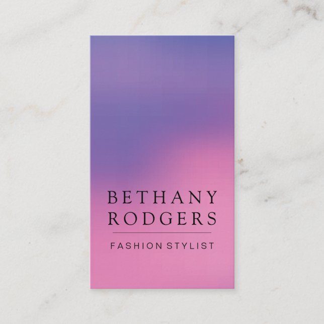 Minimalist Purple Pink Blend Business Card (Front)