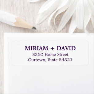 Minimalist Purple Serif Name + Return Address
