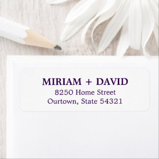 Minimalist Purple Serif Name + Return Address