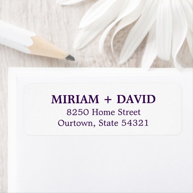 Minimalist Purple Serif Name + Return Address (Insitu)