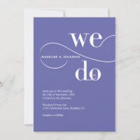 Minimalist Purple We Do Calligraphy Wedding