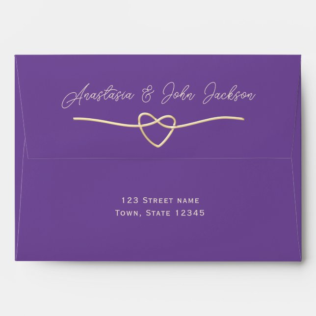 Minimalist Purple Wedding Envelope (Back (Top Flap))
