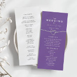 Minimalist Purple Wedding Program<br><div class="desc">Guide your guests through your ceremony with this elegant minimalist purple wedding program. Designed with a rich violet background,  romantic silver rope heart,  and sophisticated calligraphy script,  this stylish program adds a polished,  modern touch to your special day while keeping the focus on your celebration.</div>