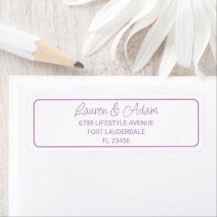 Minimalist Purple Wedding Return Address Label