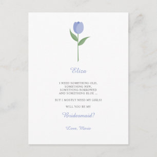 Minimalist PurpleTulip for Bridesmaid Proposal Postcard
