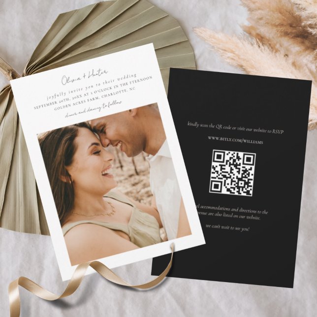 Minimalist QR Code All in One Wedding  Invitation (Creator Uploaded)