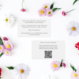 Minimalist QR Code and Text Wedding Enclosure Card