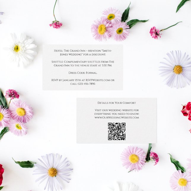 Minimalist QR Code and Text Wedding Enclosure Card (Creator Uploaded)