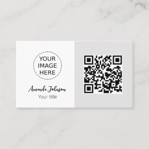 Minimalist QR Code Business Card with Logo