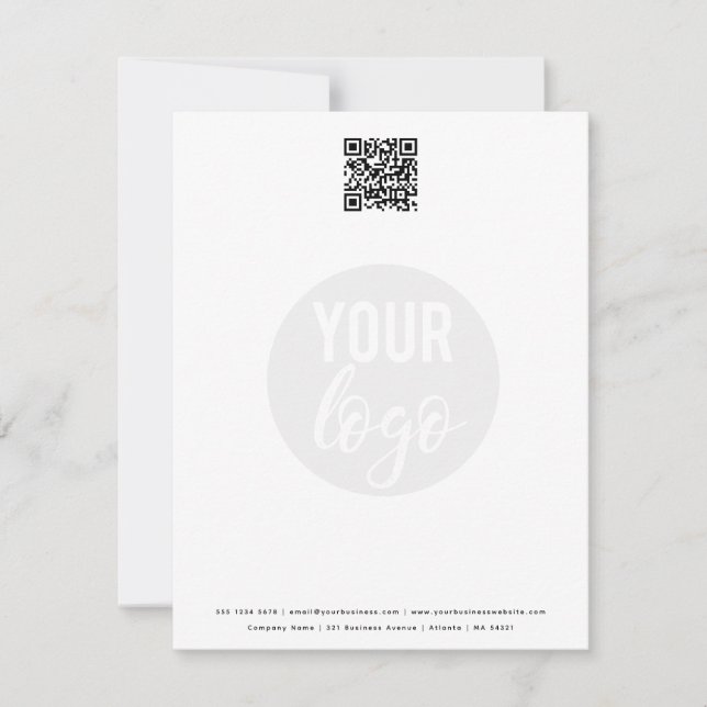 Minimalist QR Code Business Logo  Card (Front)