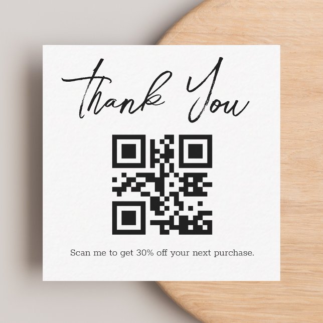  Minimalist QR Code Business Thank You Order Card (Creator Uploaded)