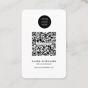 Minimalist-QR code-clean simple professional Business Card