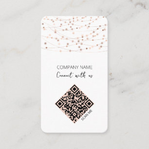 Minimalist QR Code Connect With Us Business Card
