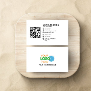Minimalist QR Code Digital Networking Contact Info Business Card