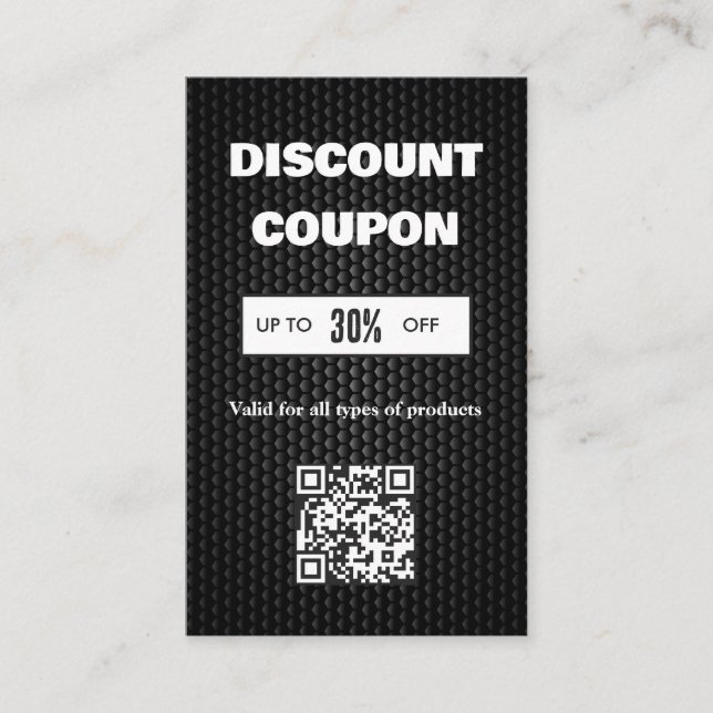 Minimalist QR Code Discount Card (Front)