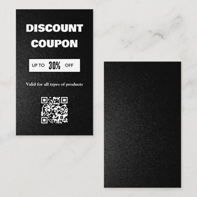 Minimalist QR Code Discount Card (Front/Back)
