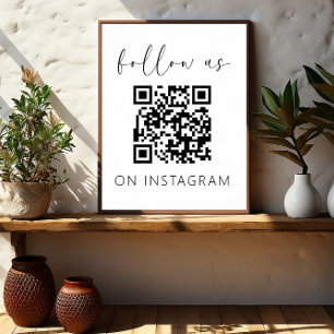 Minimalist QR Code Follow Us on Instagram Poster