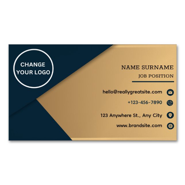 Minimalist QR Code Logo Business Card Magnet (Front)