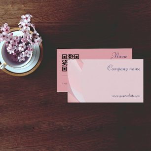 Minimalist QR code pale coral nurse Business Card